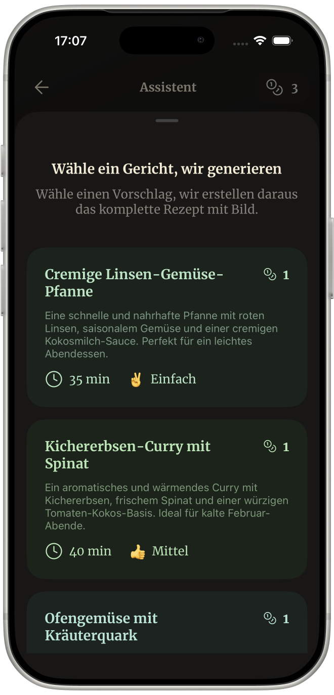 KI Rezeptvorschläge